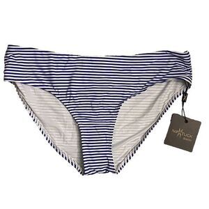 NWT NIPTUCK STRIPE DOLORES BIKINI BOTTOM SIZE 10‎ BLUE WHITE NEW WITH TAGS